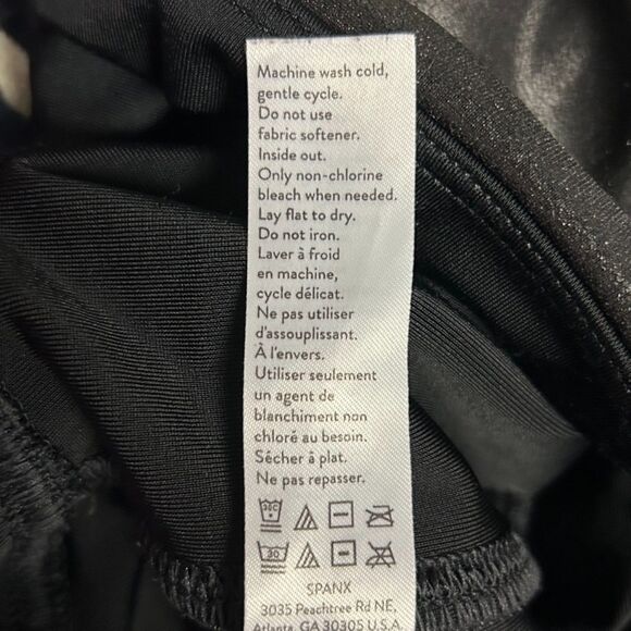 Spanx Black Faux Leather High Waist Ankle Length Leggings Size Small - Picture 9 of 12